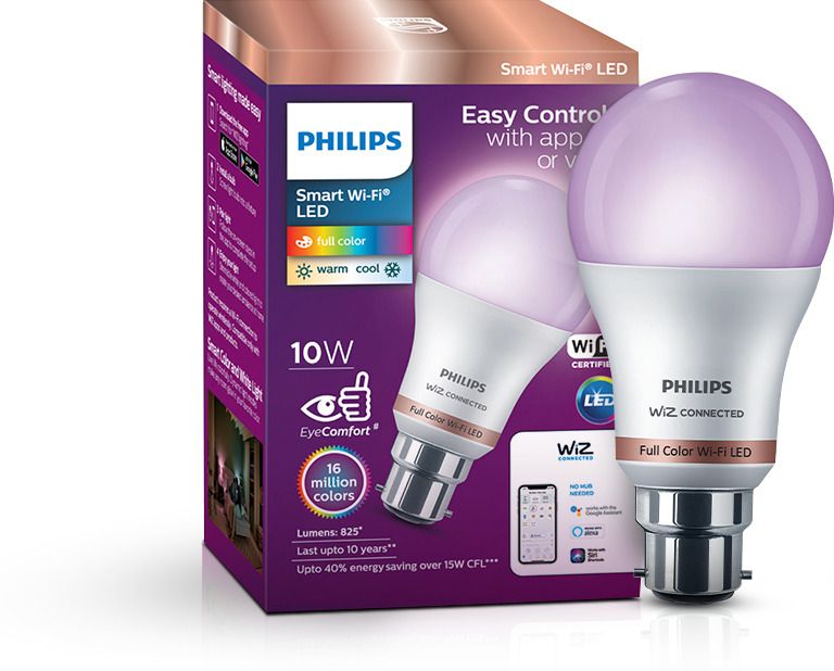 PHILIPS Wi-Fi LED WiZ Connected B22 10-Watt Smart Bulb