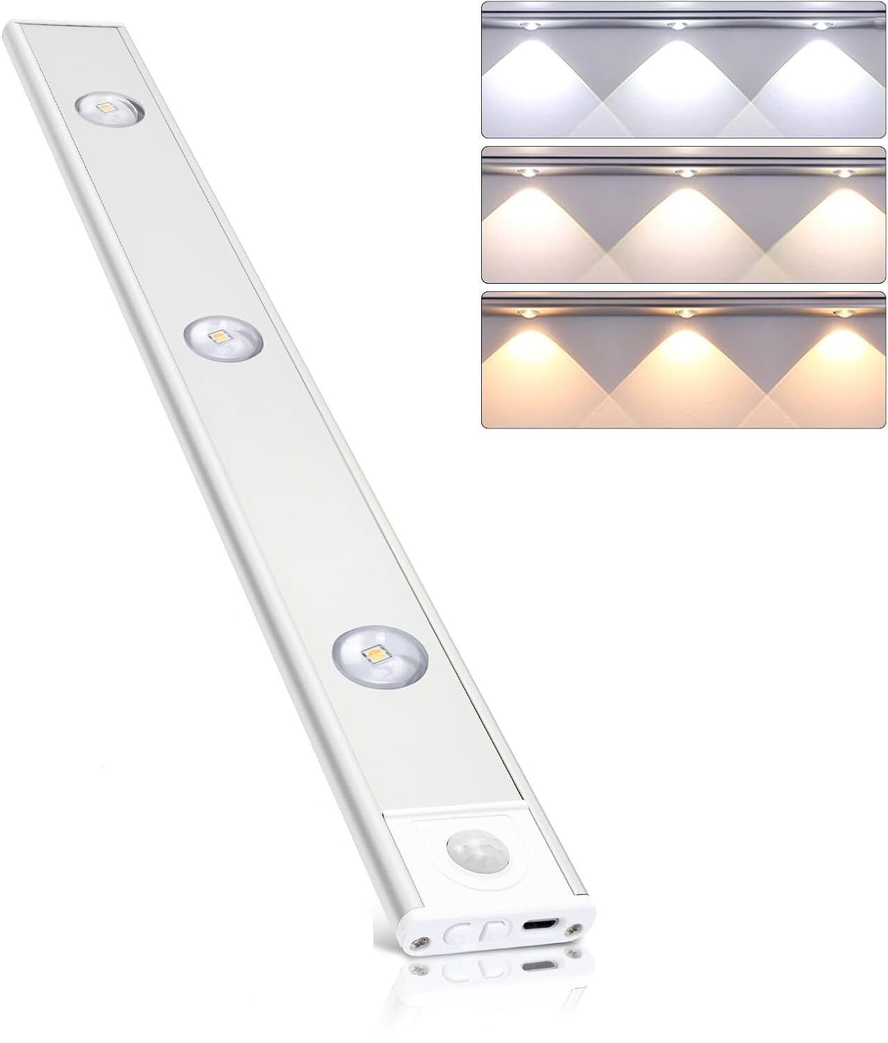 NeedZA Rechargeable Motion Sensor Cabinet Light 3 Color LED Strip for Bedroom, Kitchen Motion Sensor Light-image-9