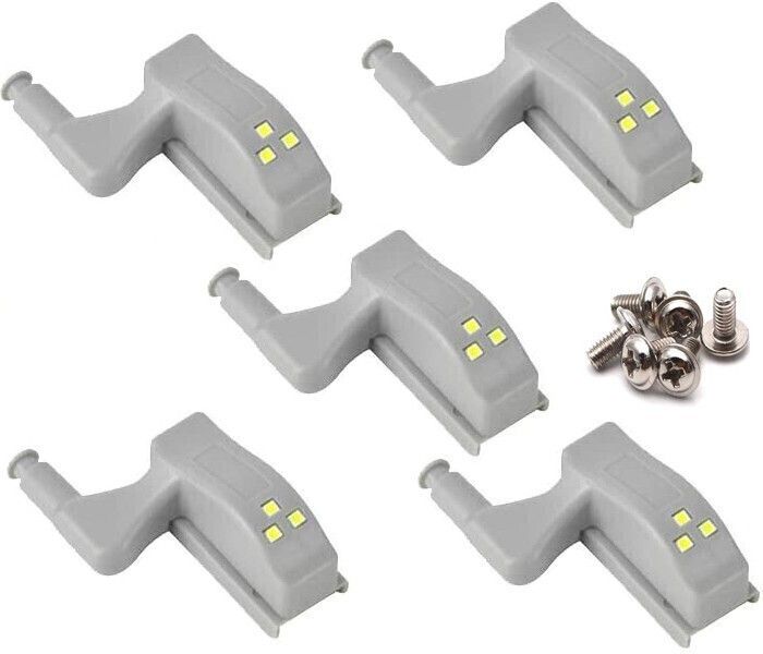 SOUVENIR 5pcs Cabinet Hinge Led Light, Cupboard Wardrobe Light for Home/Kitchen Smart Sensor Light-picture-18