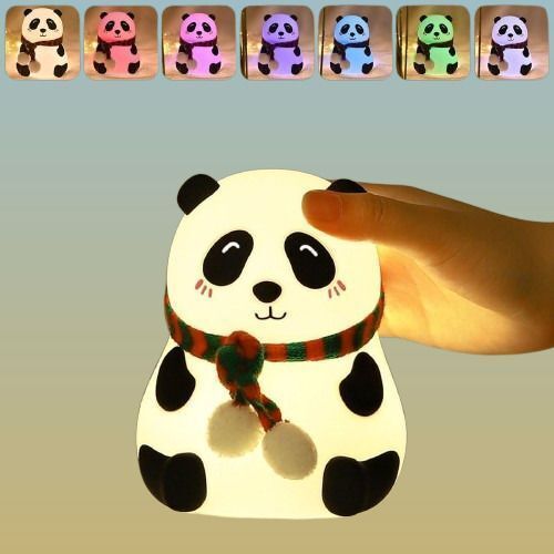 JPGC Cute Panda Silicon Night Lamp USB Rechargeable 7 Color Changing For Kids-440 Smart Sensor Light-picture-20