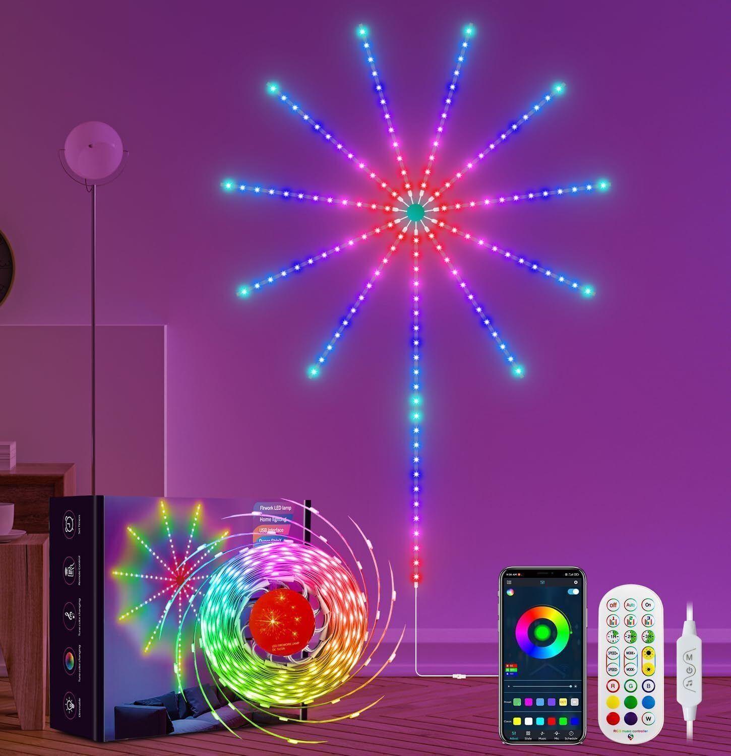 Velocious 3 Meter LED Lights for 32-65 inch TVs,Bluetooth USB LED Strip Lights Light Strip-image-1