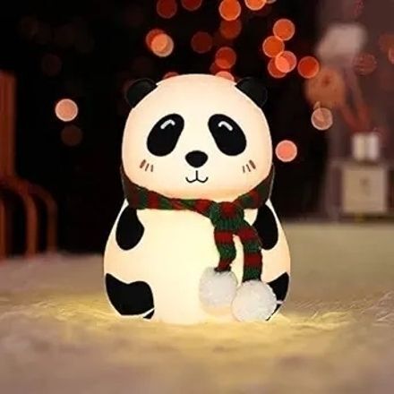 JPGC Cute Panda Silicon Night Lamp USB Rechargeable 7 Color Changing For Kids-239 Smart Sensor Light-image-48