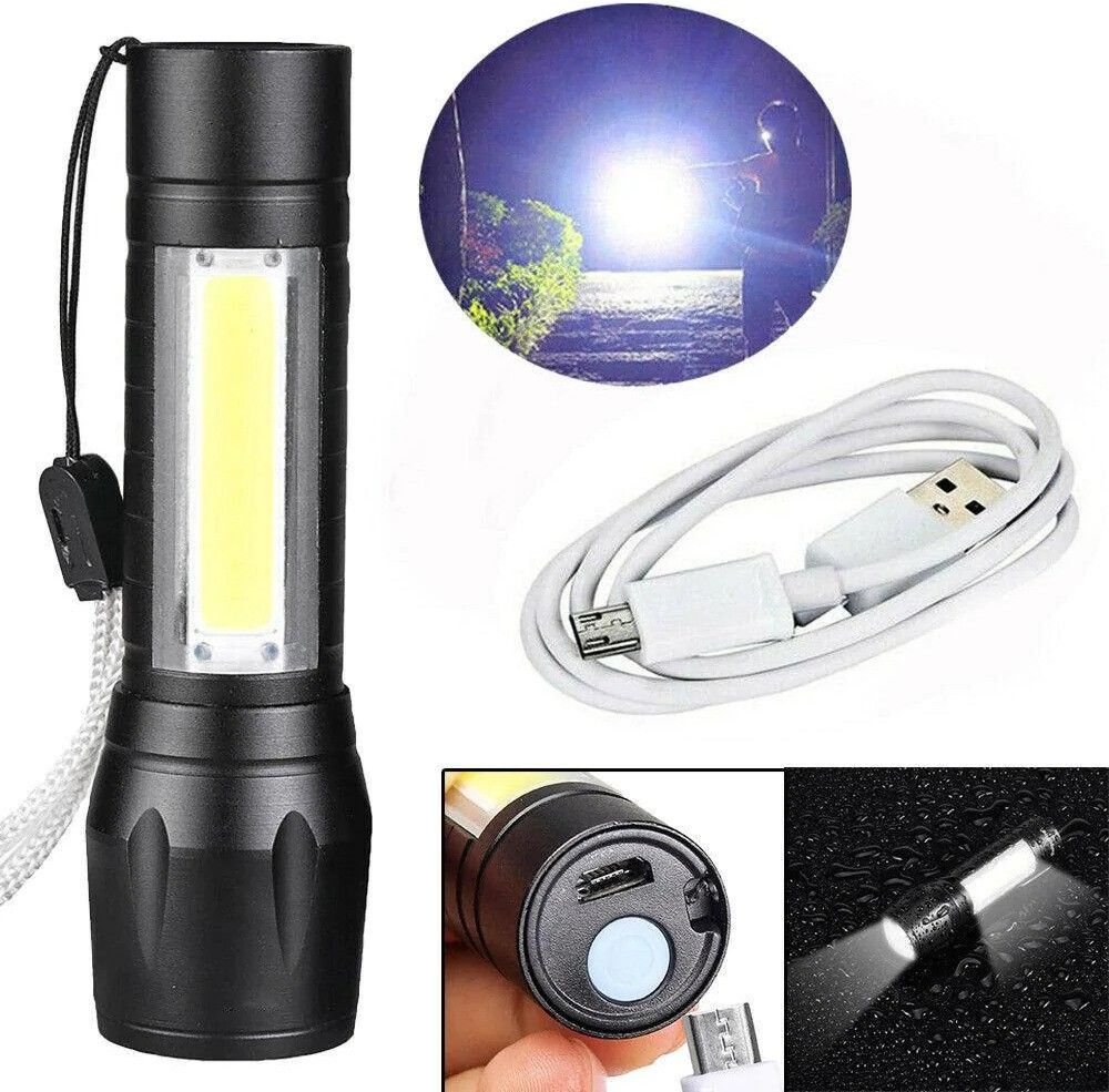 Oximus LED Flashlight With COB Light Mini Waterproof Portable LED COB Flashlight Table Lamp