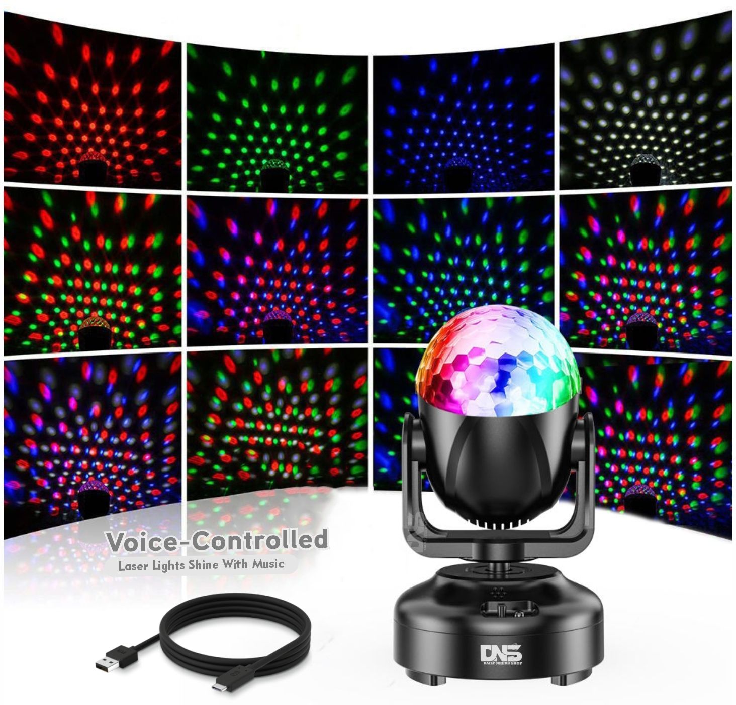 Daily Needs Shop Party DJ Light with Music RGB Colors and 7 Flashing Light Modes Smart Sensor Light-image-26