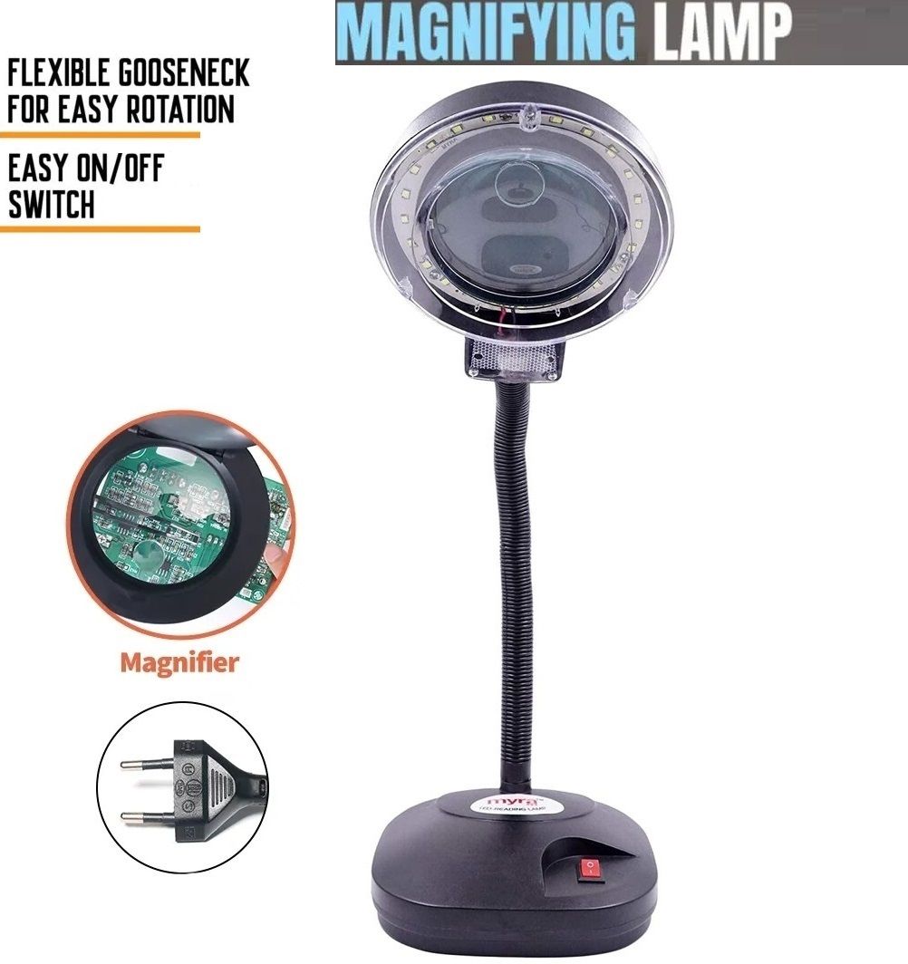 BalRama 10x Gooseneck Magnifying Lamp Desk Table Study Lamp Reading Tabletop LED Light Fisheye ZoomLens-picture-37