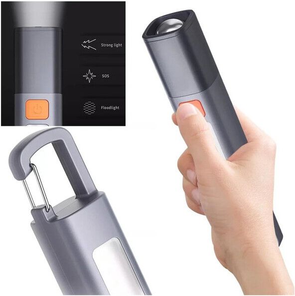 SHOPPEALL Rechargeable LED Torch Light | Zoomable, Hanging Hook, 3 Lighting Modes, Hiking4 Light Strip-picture-43