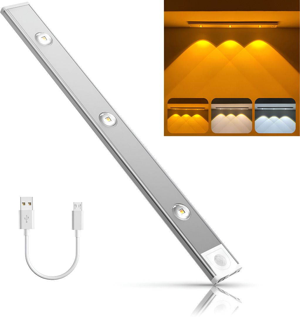 HavenFlix Motion Sensor Under Cabinet LED, USB Rechargeable, 3 Color Modes Closet Light Motion Sensor Light-image-31