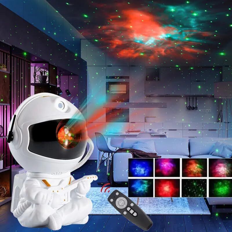 Astronaut Galaxy Projector Night Light – 360° Rotating Nebula Guitar Projector Night Lamp-image-13