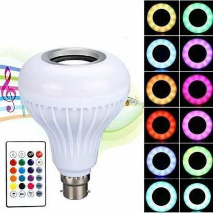 Ezaj Trending Latest Led Bulb With Bluetooth Speaker Music Light Bulb B22 LED White + RGB Light Ball Bulb Bluetooth Bulb Light Bluetooth Control Smart Music Playing Audio Bluetooth Speaker With Remote Control MP3 player Color Changing Speaker Colorful Lamp With Remote Control For Home, Bedroom, Living Room, Party Decoration Smart Bulb 3d Sound Waterproof High Bass Best Sound Quality 16 W Bluetooth Home Theatre Smart Bulb image 1