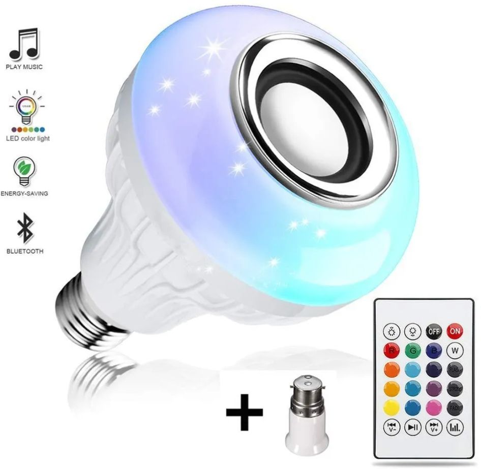 SYARA ANJ_306_Led Wireless Light Bulb Speaker Base Color Changing With Remote Control Smart Bulb-image-0