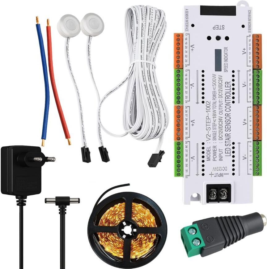 Quick Sense V2 Step LED Stair Motion Sensor Controller Kit (32 Channel, DC 12V–24V) Motion Sensor Light-picture-10