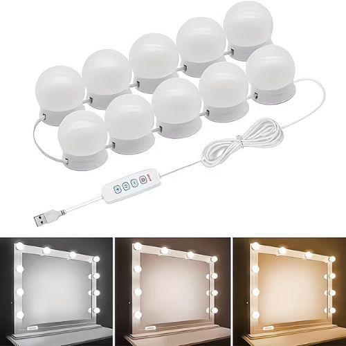 CLARZA LED Vanity Mirror Lights with 10 Dimmable Bulbs | 3 Color Modes Kit-picture-36