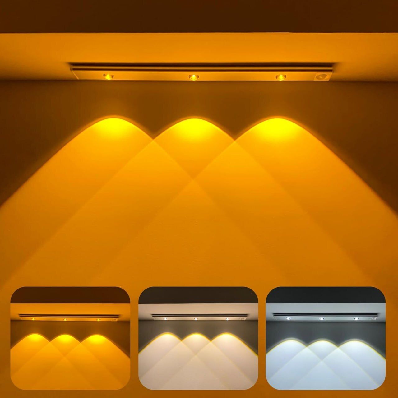 Bitline Cabinet Motion Sensor Mood Light Wireless Closet Light USB rechargeable 3 Colors Motion Sensor Light