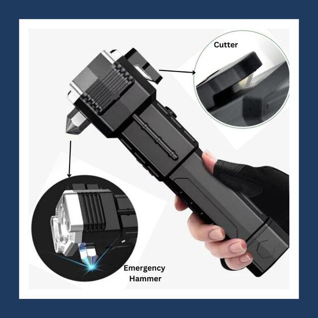 TRINETRAHUB LED 3W Torch Light Long Distance Beam Range Car Hammer .2-picture-42