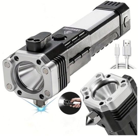 Rescue Torch with Hammer Window Glass Built Portable Rechargeable.A3 Torch-image-11