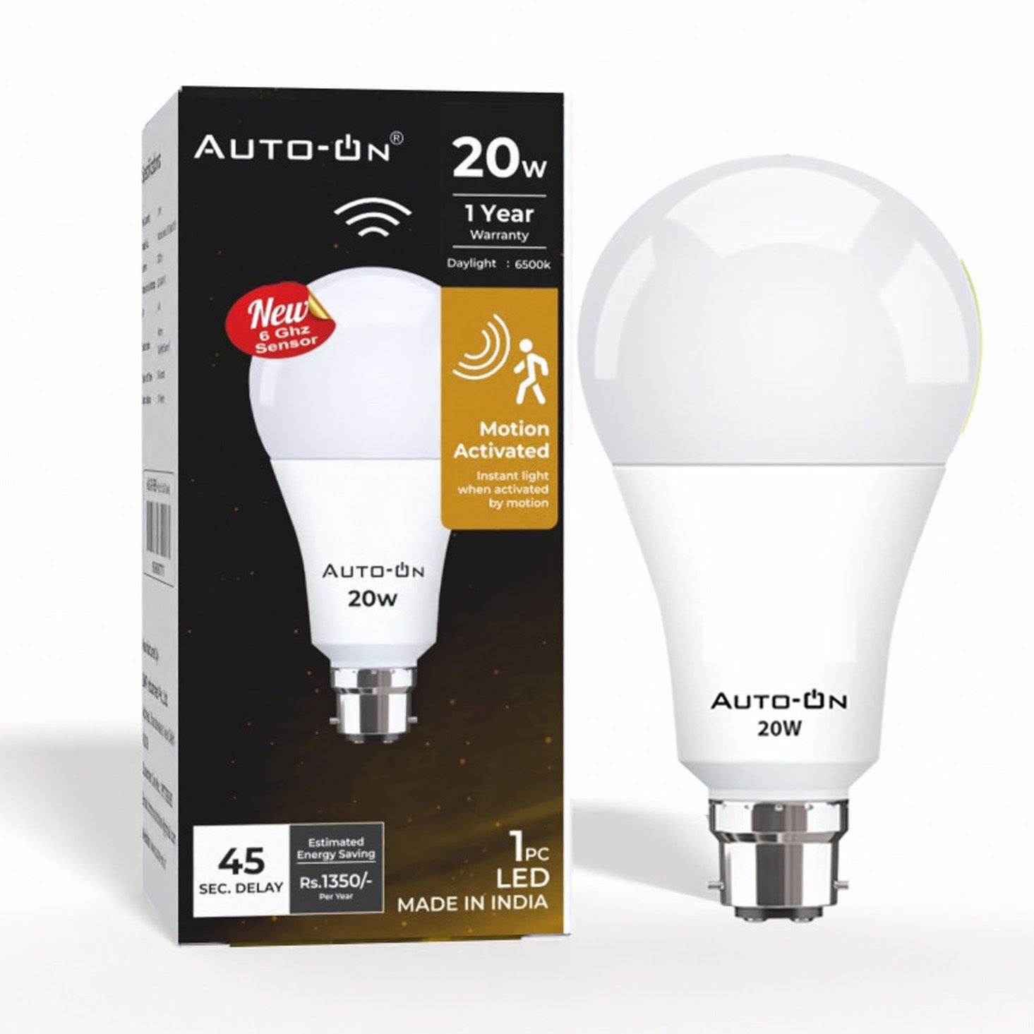 auto-on Motion Sensor LED Bulb (20W) Motion Sensor Light