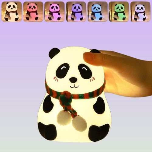 JPGC Cute Panda Silicon Night Lamp USB Rechargeable 7 Color Changing For Kids-485 Smart Sensor Light-picture-18
