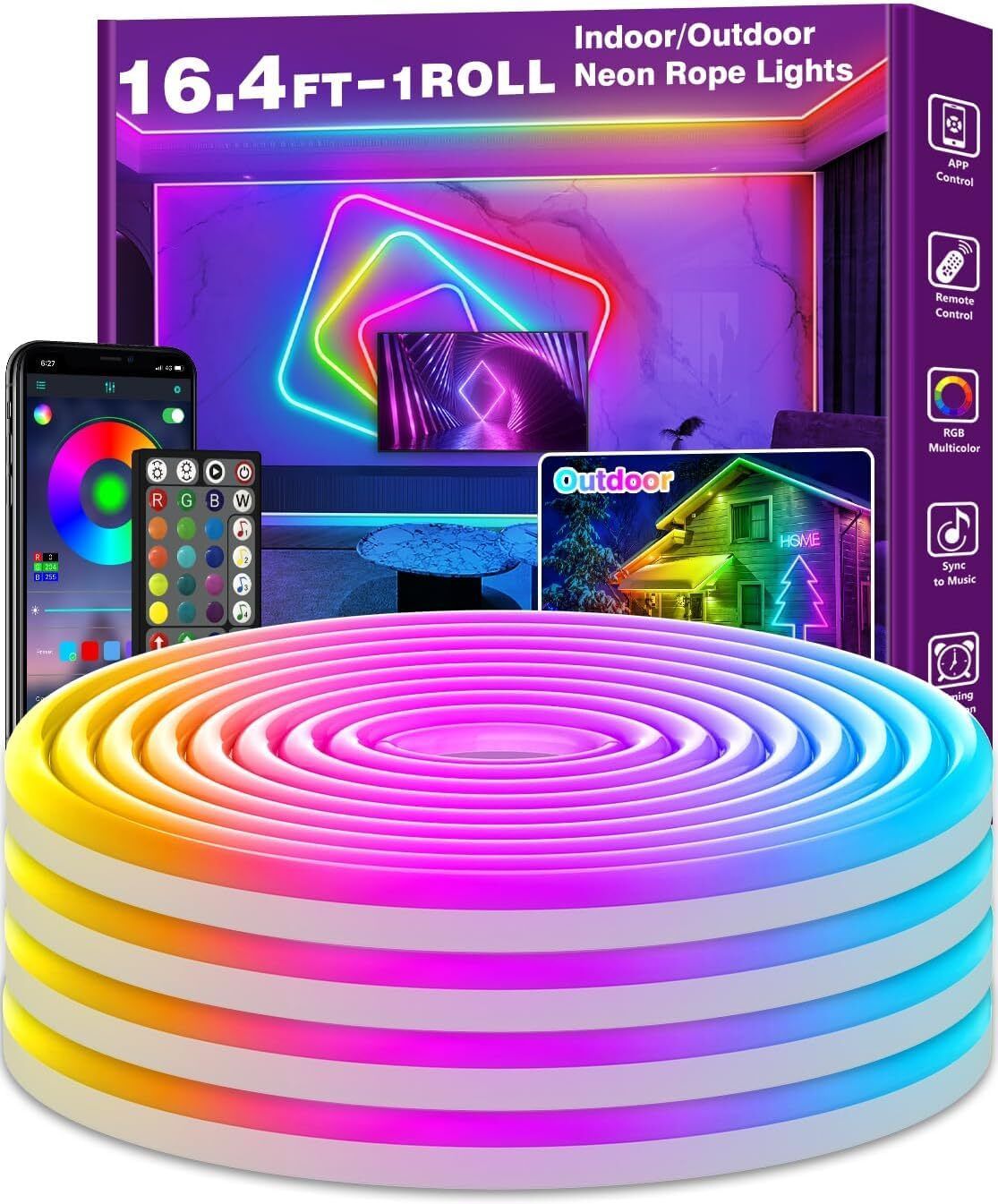 URM 5 Meter Smart RGB Neon LED Strip Lights with App & Remote Light Strip-picture-33
