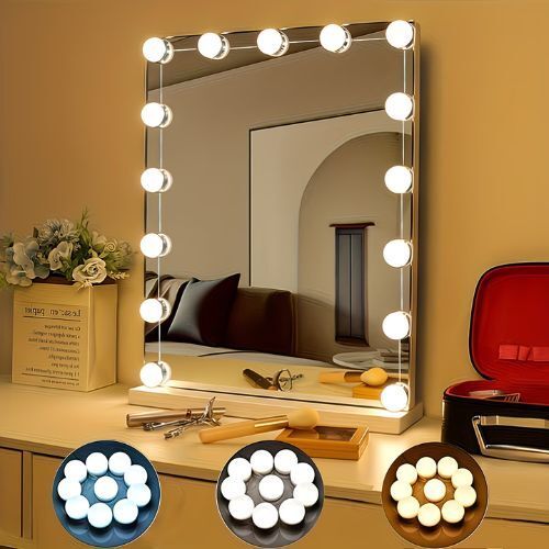 CLARZA LED Vanity Mirror Lights with 10 Dimmable Bulbs | 3 Color Modes Kit-picture-10