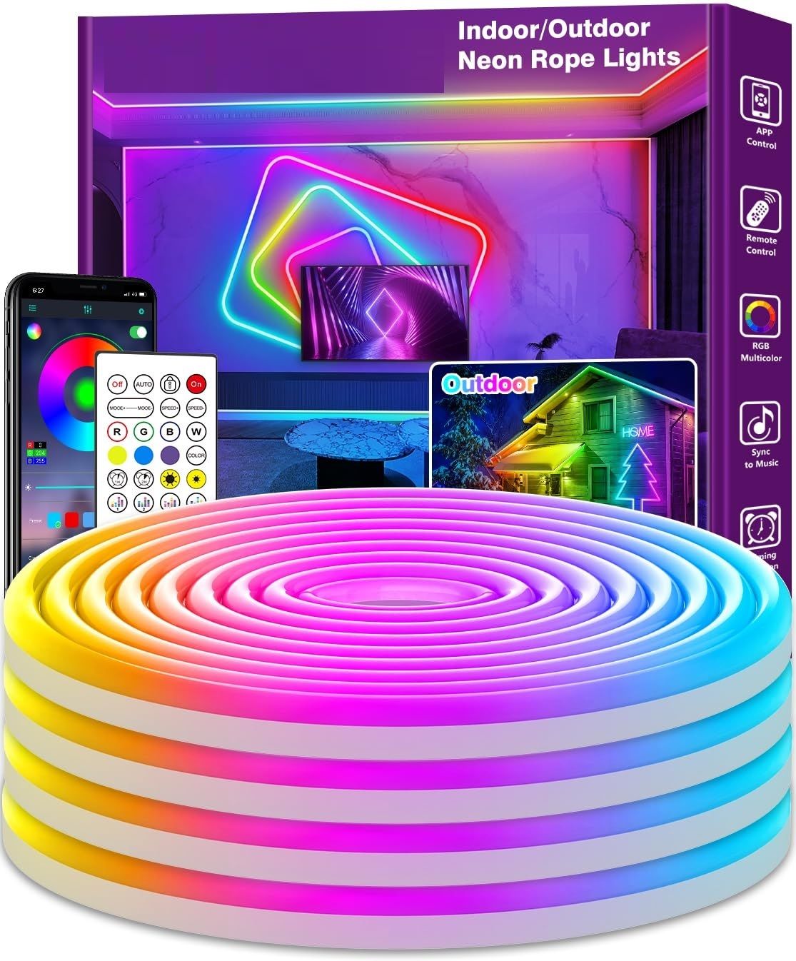 TRUDO RGB Neon Strip 5M App Controlled Flexible Rope Light Strip-picture-42