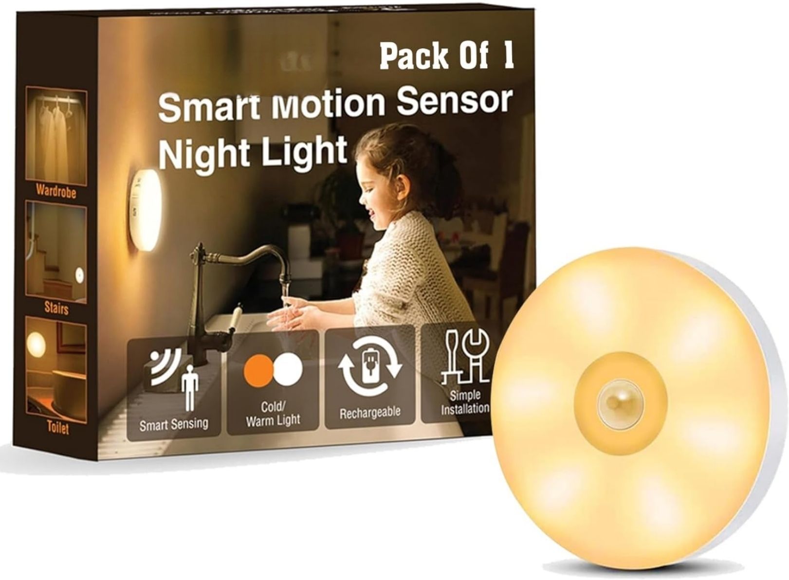 Dwiza Enterprise Rechargeable USB LED Motion Sensor Light for Outdoor, Nightlight,Wardrob Motion Sensor Light-image-38