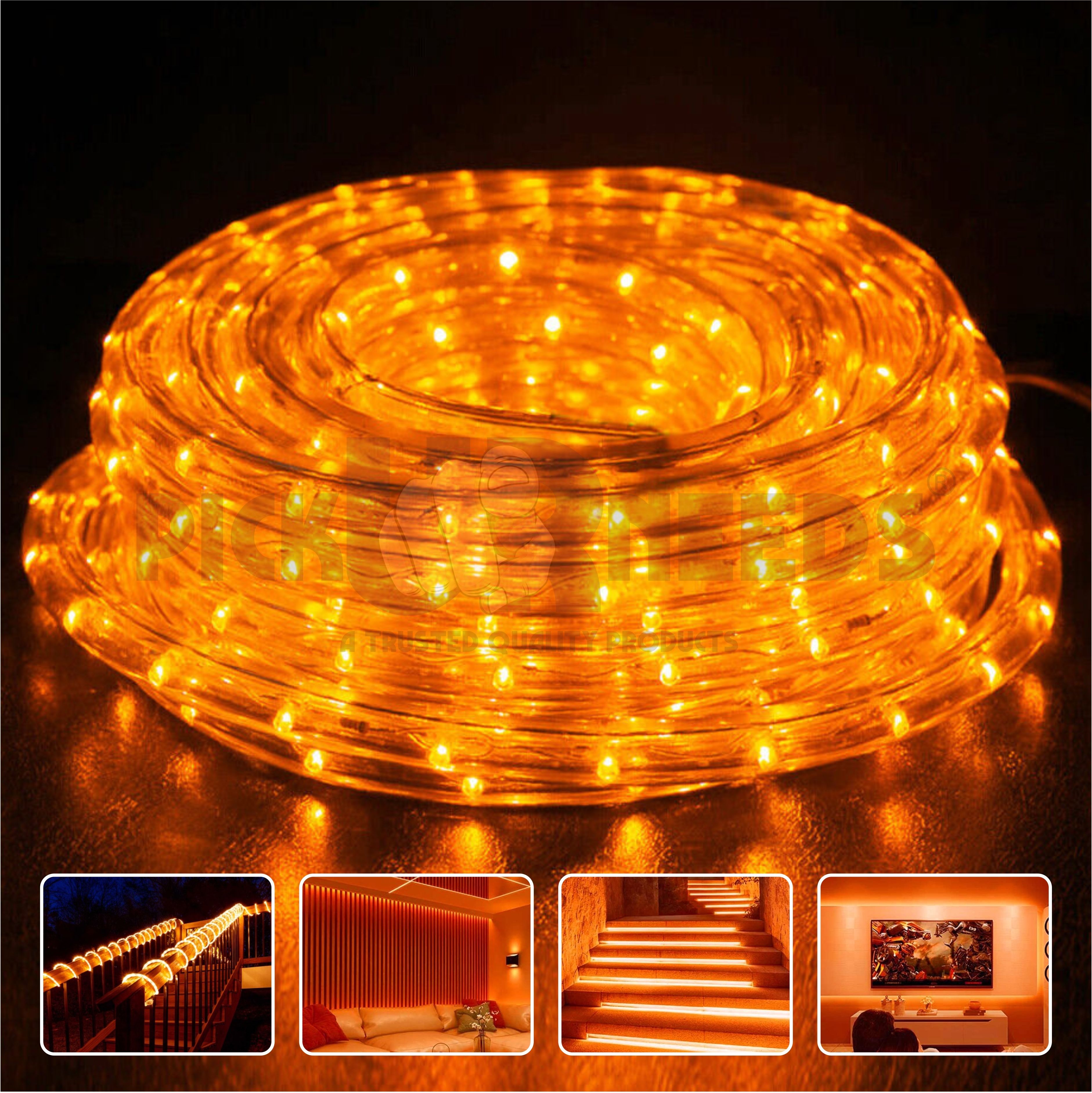 pick ur needs 1200 LEDs 10 m Orange Steady Strip Rice Lights-picture-14