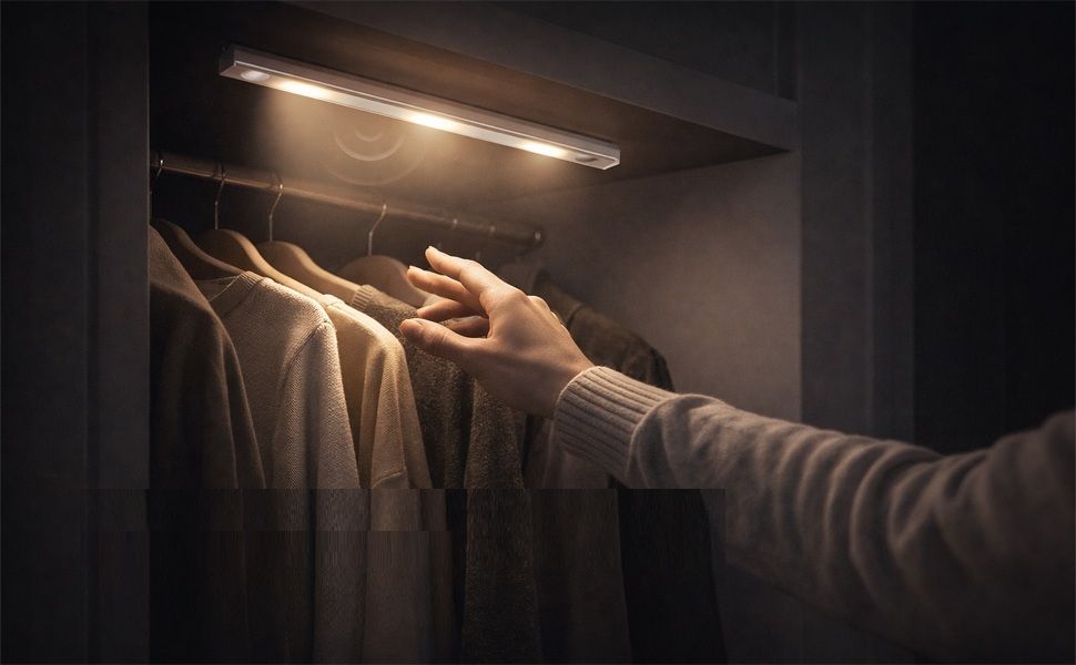 Xydrozen Wireless Motion Sensor Under Cabinet LED Light 40cm, USB Rechargeable Motion Sensor Light-image-46