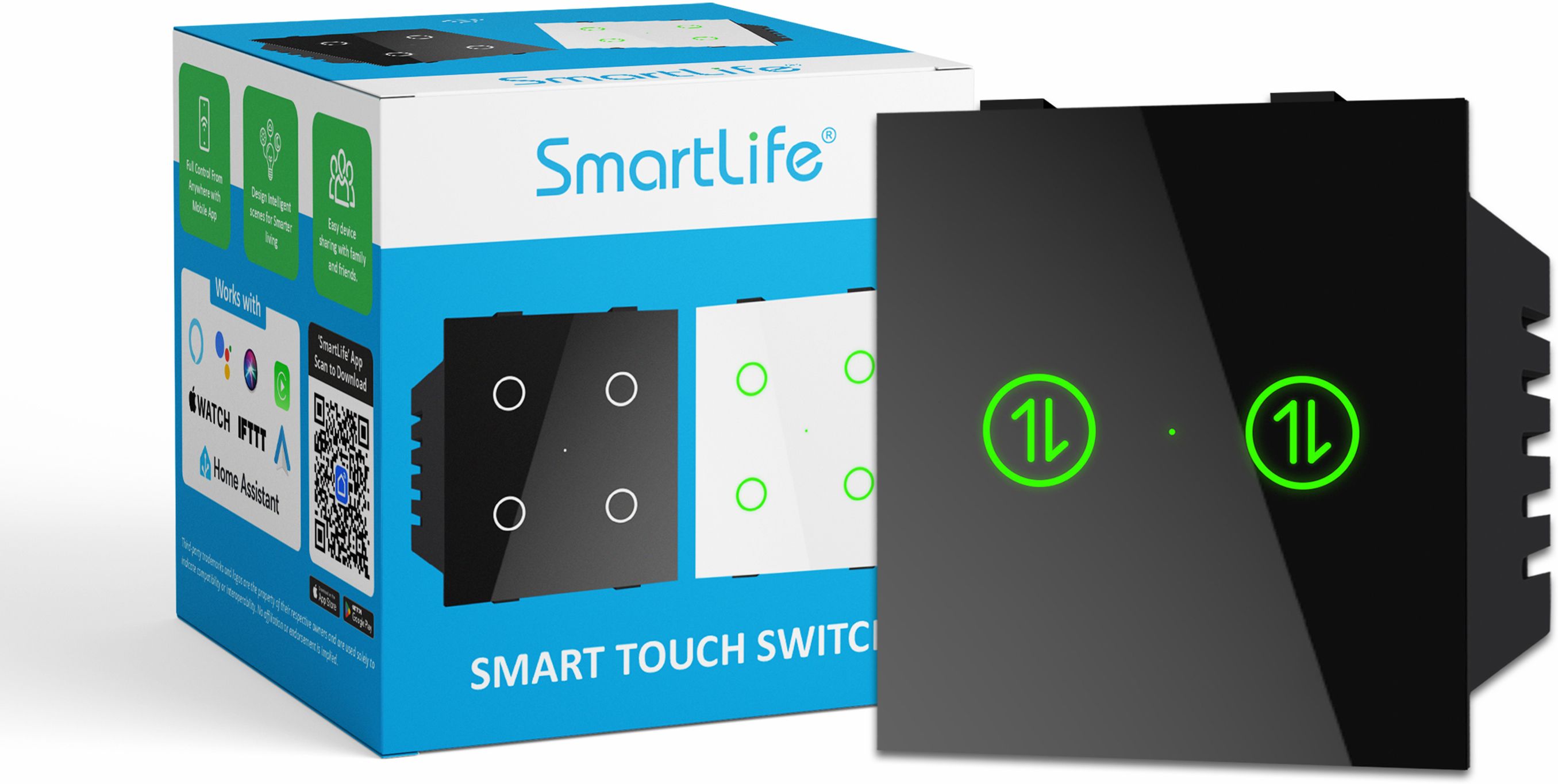 Smartlife Modular 2 Way WiFi+BLE Smart Touch Switch|Works with Alexa, Google Assistant-picture-26