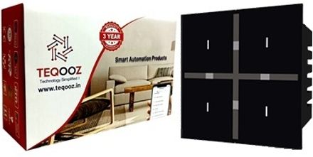 TEQOOZ 4-Switch Wi-Fi + IR Remote Smart Glass Touch Switch (Black) Smart Switch-image-35
