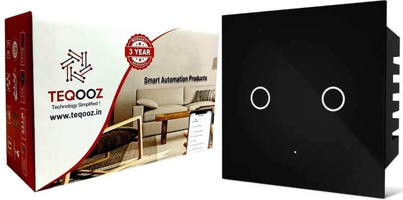 TEQOOZ 15Amp 2-Touch WiFi Switch (Black) | Smart Life App, Alexa, Siri | Glass Finish | Smart Switch-picture-28