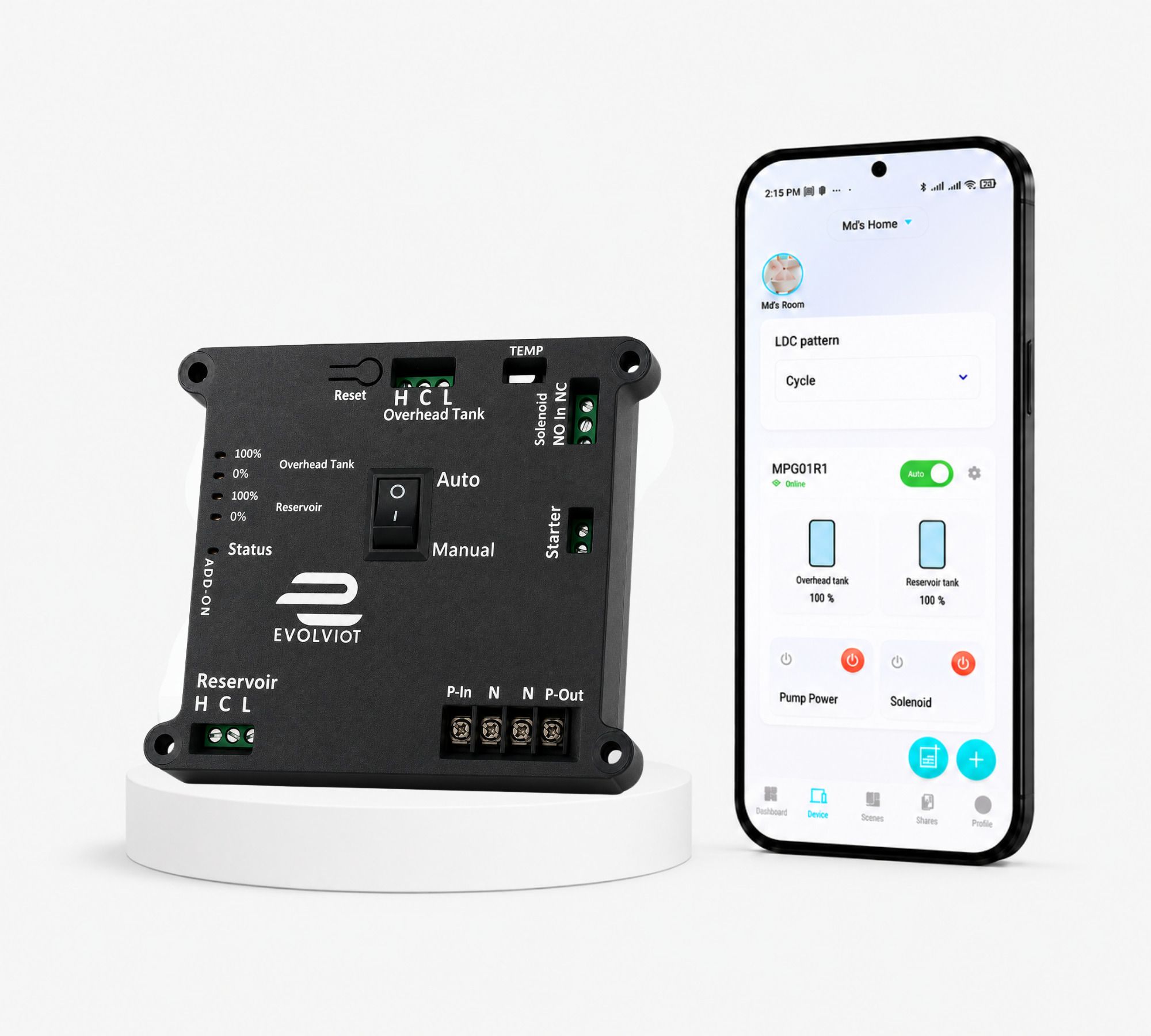 EvolvIOT MPGO1R1-B Motor Pump Controller With Reservoir Single Level Detection (Black) Wireless Sensor Security System-image-47