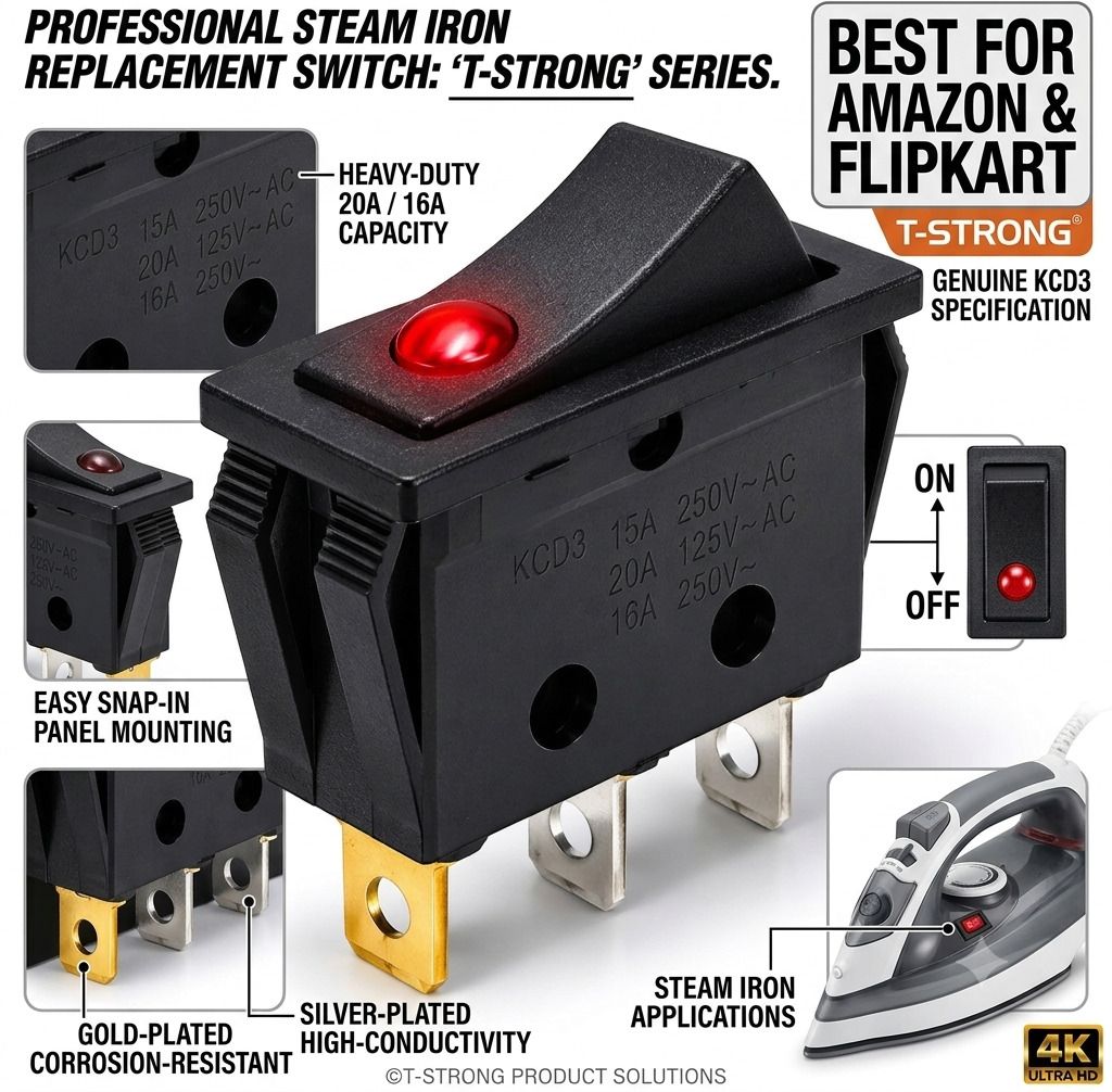 SS ARTICLE (Pack of 1) CROPPER 1600W On/Off Switch for Steam Bottle Iron Smart Plug-image-22