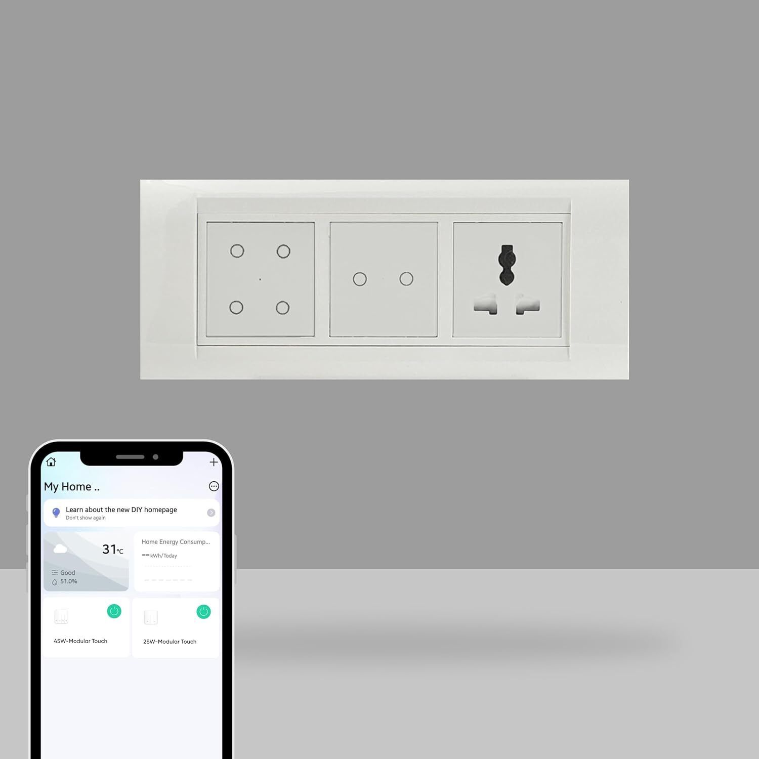 AZIOT 6 Module Switch Board Plate | Smart 4 Touch, 2 Touch SW & Socket Smart Switch-picture-11