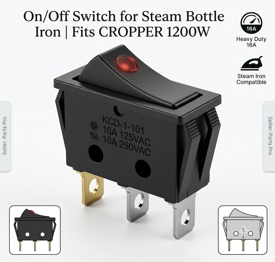 SS ARTICLE (Pack of 1) CROPPER 1200W On/Off Switch for Steam Bottle Iron Smart Plug-image-2