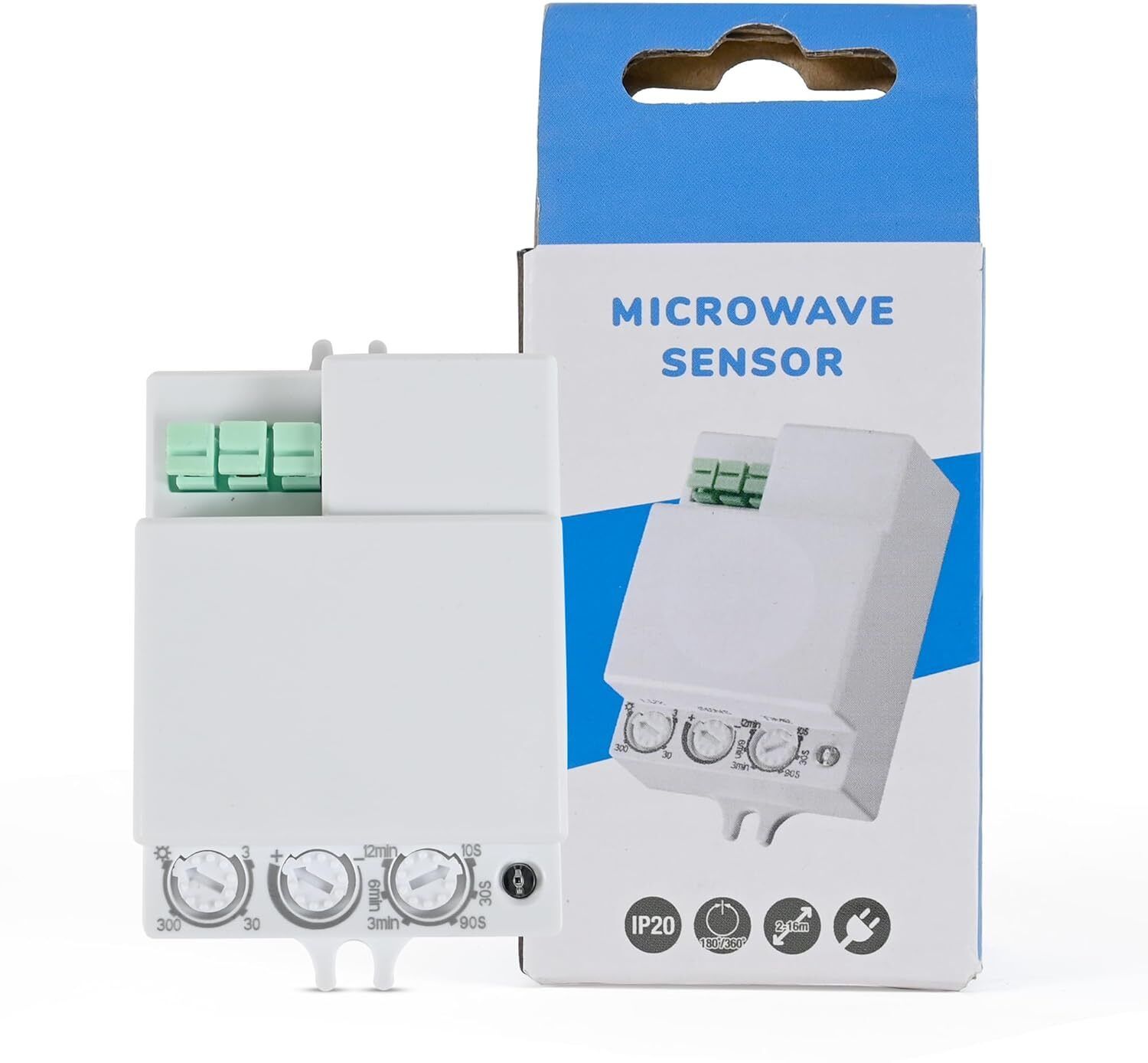 Clefairy 180/360 Degree Sq Type Microwave Motion Sensor for Automatic Lighting Control Smart Kit