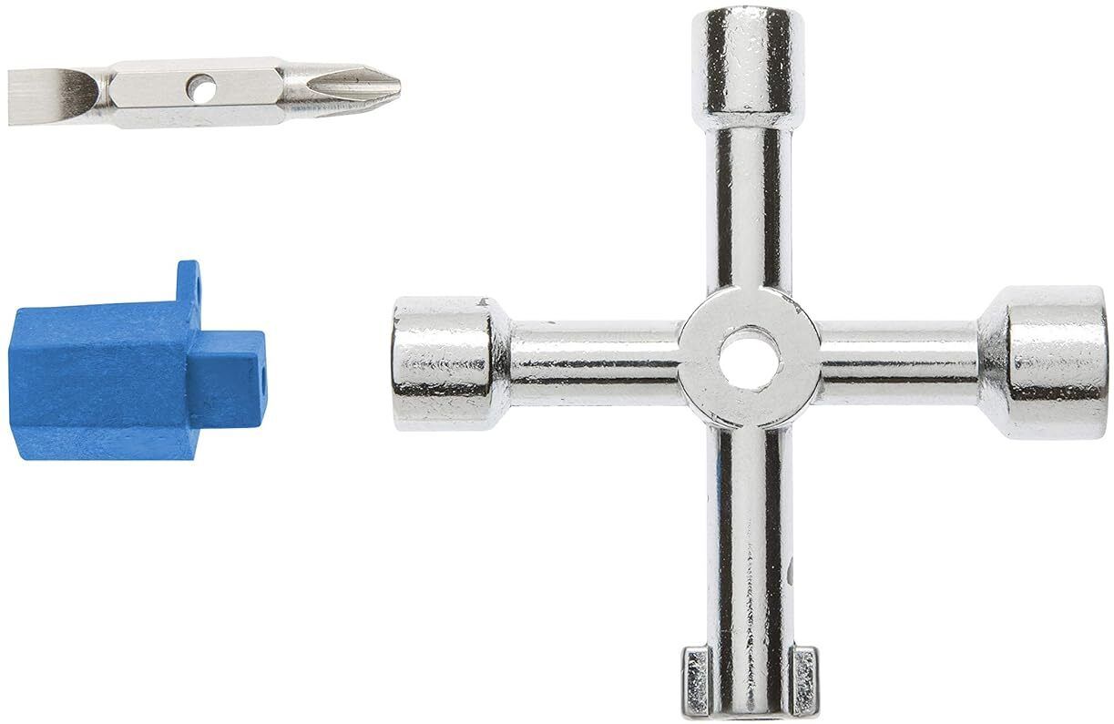 HOGERT technik Germany 76 mm Steel Switch Cabinet Key with Screwdriver Bits Universal Remote-picture-31