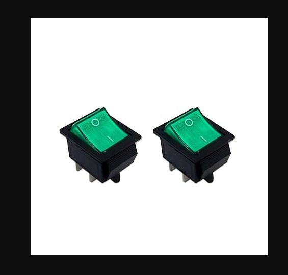 pmh 16A 250v Ac Green Color 4 Pin Dpdt Heavy Duty Plastic Rocker Switch Pack of 2pcs-image-19