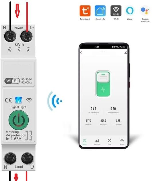 jenix Wifi MCB overload short circuit protection for Smart home (63A 2Pole ) STM63KWh-picture-33