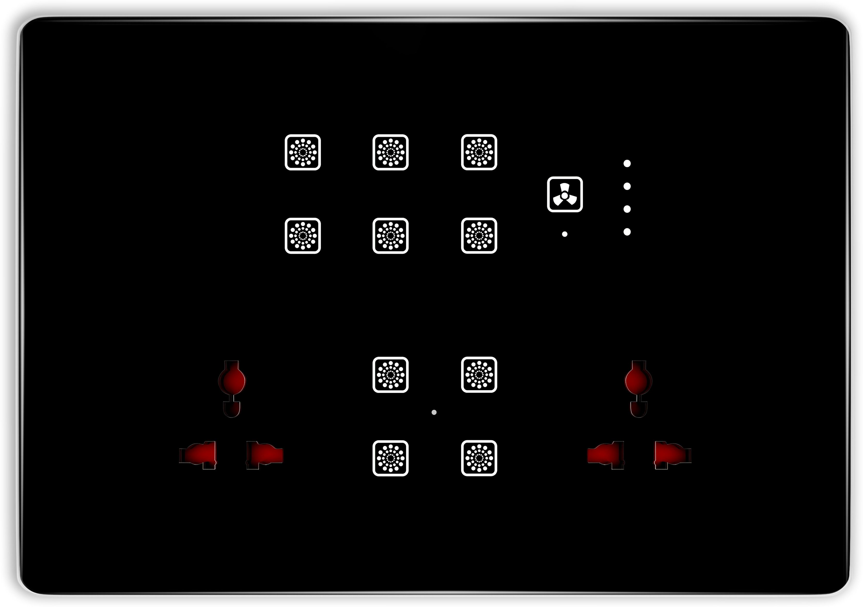 TEQOOZ 10 Switch + 1 Fan + 2 Socket Glass Touch Panel (WiFi + Remote) (12M) Smart Switch-picture-14