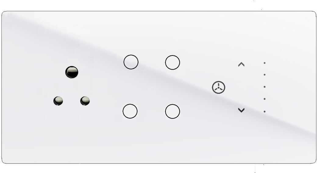 TEQOOZ 4 Switch+1 Fan Regulator+1 Socket Smart Wi-Fi+Bluetooth Touch Switch Panel (6M) Smart Switch-image-12
