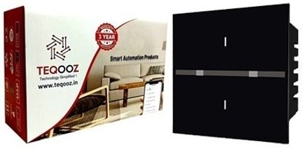 TEQOOZ 2-Switch 15Amp Wi-Fi + IR Remote Smart Glass Touch Switch (Black) Smart Switch-image-34
