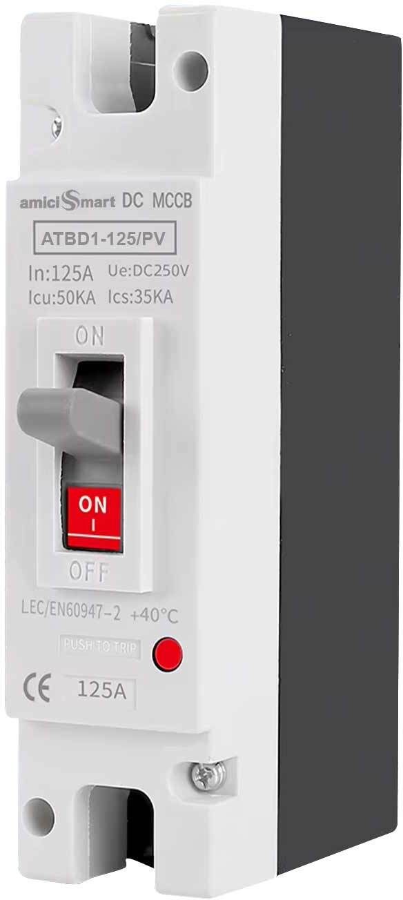 amiciSmart Solar Molded Case DC Circuit Breaker MCCB 125A 1P | 250V/600V DC Overload-picture-32