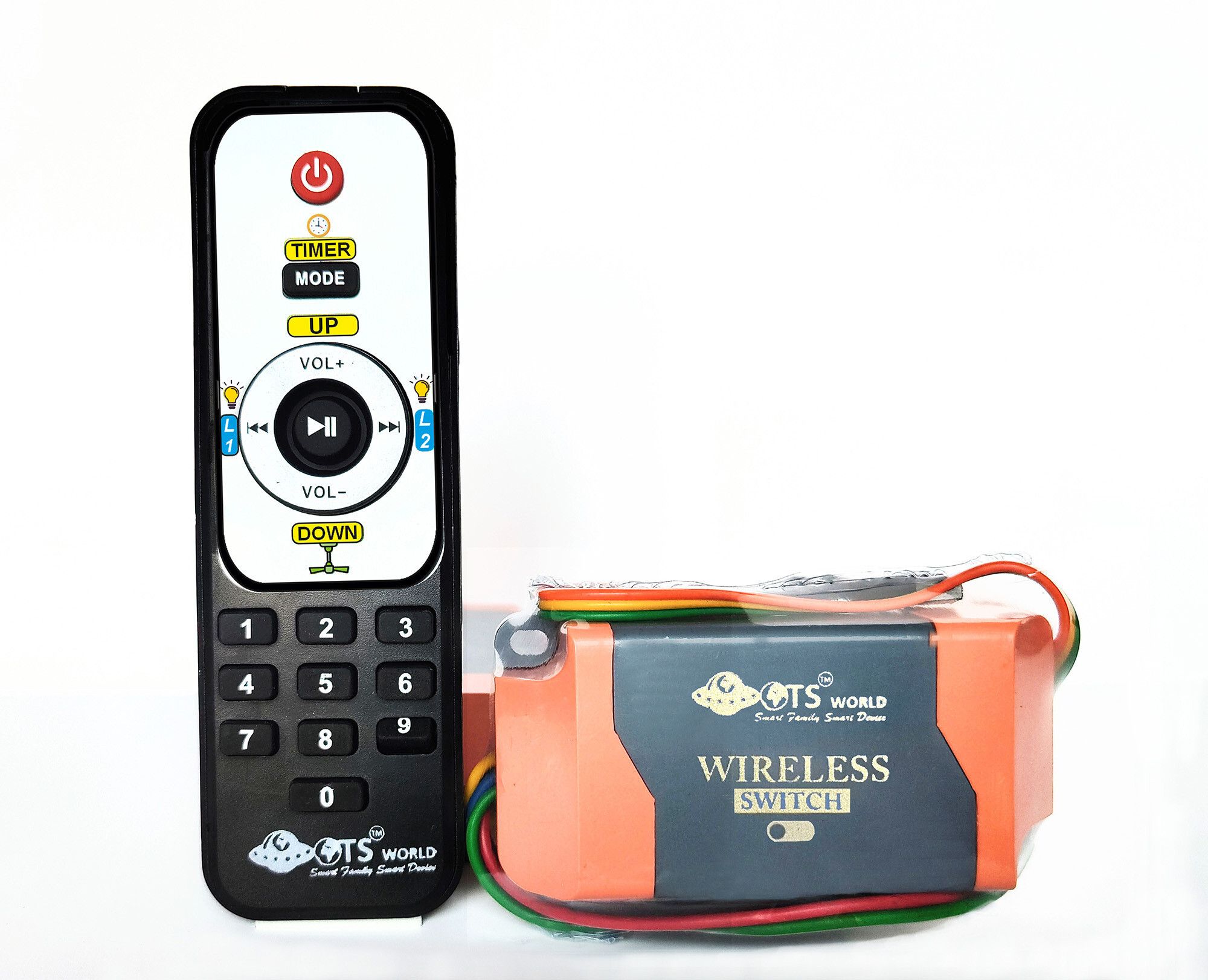ots world Wireless Switch Controller for 2 Lights and 1 Fan, with 5 Step Fan Regulator Smart Switch-picture-28