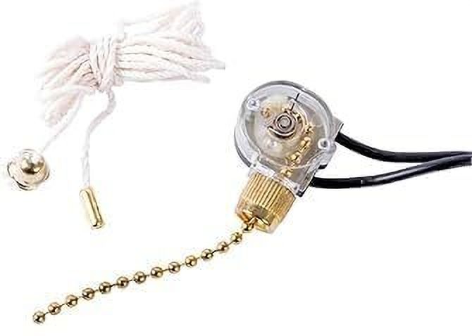 pmh Single Circuit Pull Chain Switch, SPST, ON-OFF, All Angle Pull, Brass Plated-picture-44