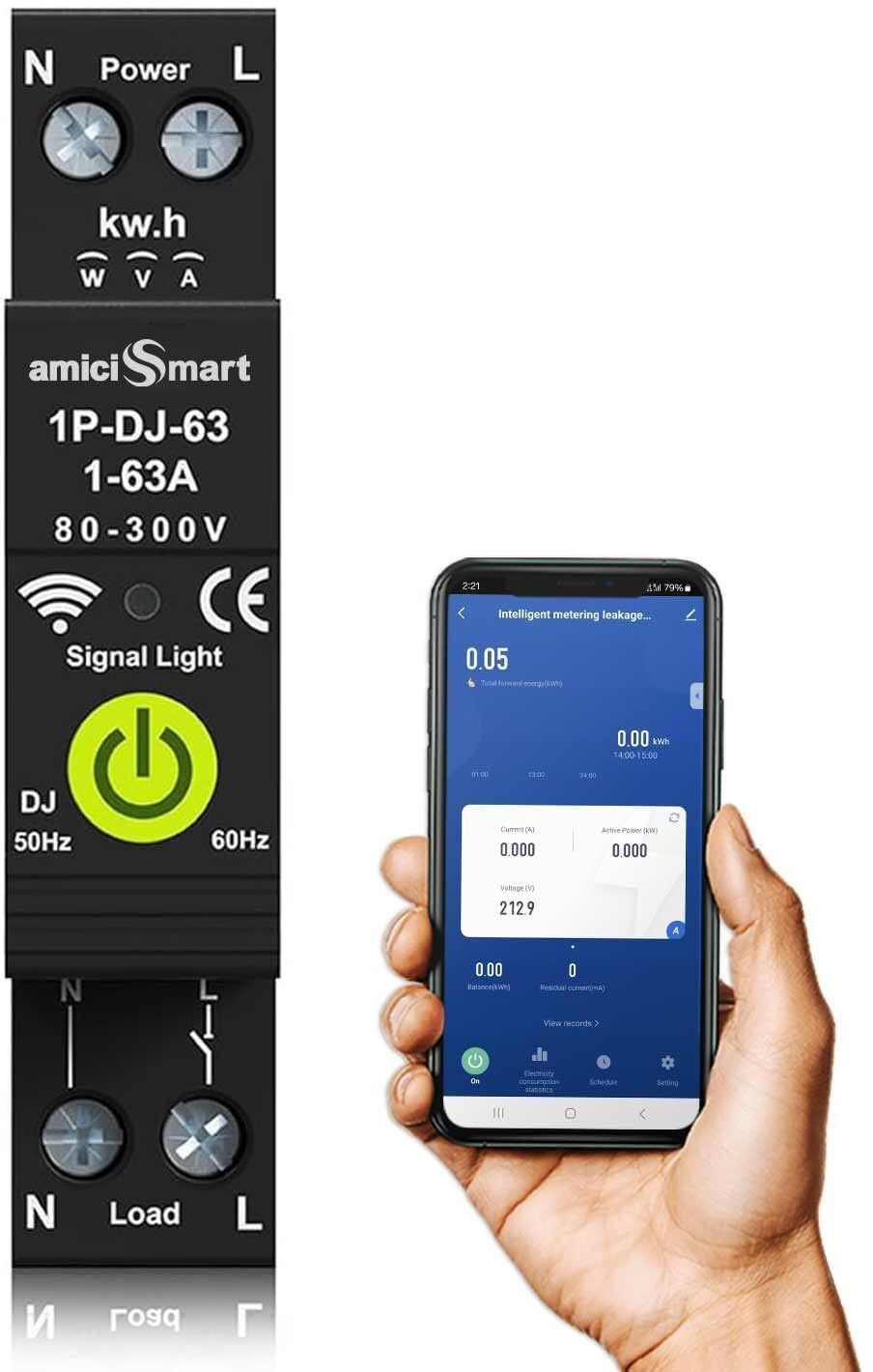 amiciSmart WiFi Energy Meter with Timer Switch Over/Under Voltage and Over Current Smart Switch-picture-12