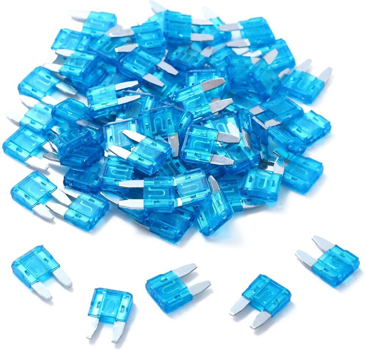 LumiLiv Pack of 100 Auto Fuse 15 AMP Mini Blade Style Fuse Short Circuit Protection Fuse