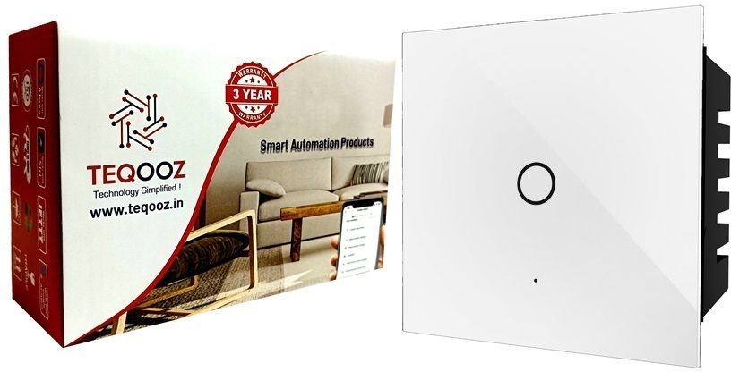 TEQOOZ 24Amp WiFi Touch Switch (White) | Smart Life App, Alexa, Siri | Glass Finish | Smart Switch-picture-37
