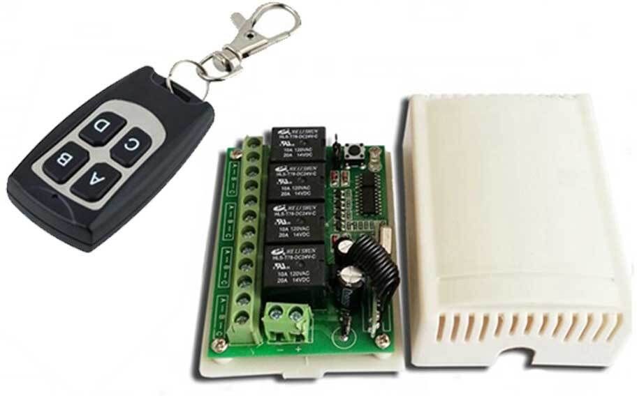 SiSAH 4 CH Channel 12V DC Wireless Relay Remote Control Switch 433Mhz Universal Remote-picture-40