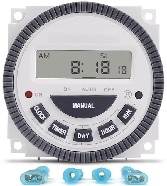 THE HINDER Digital Timer Programmable Time Switch with LCD 4 Pin (Pack of 1)