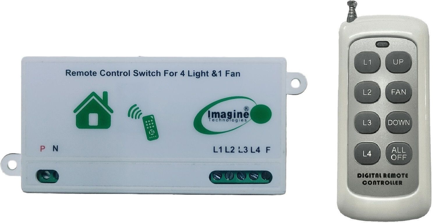 Imagine Technologies RF Remote Control Switch for 4 Light 1 Fan (Humming less Fan Speed) Smart Switch-image-10
